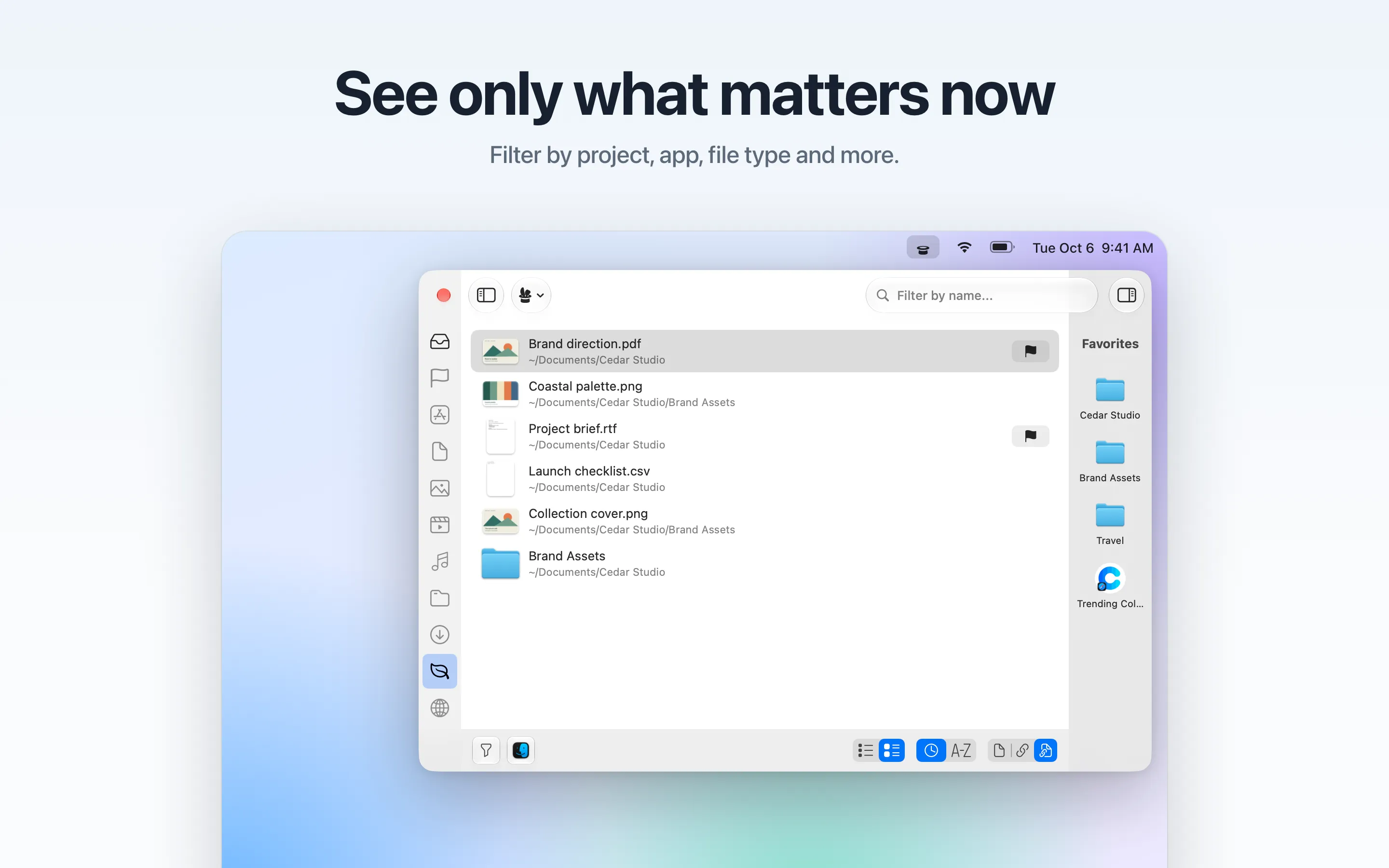 Trickster filtered to the Cedar Studio project, showing its files and links
