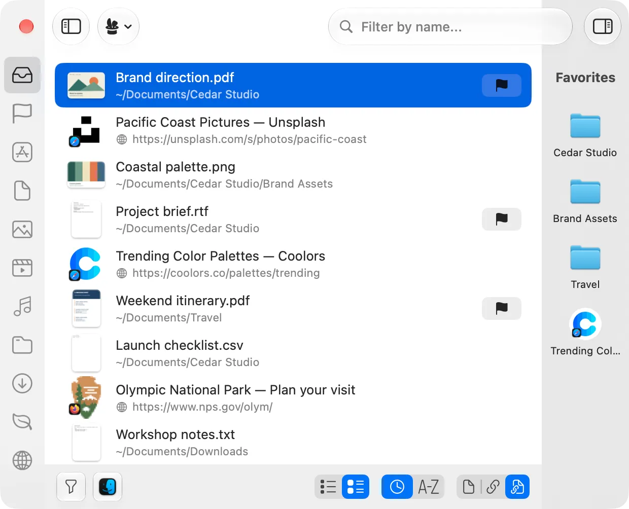 A compact Trickster 4 window as it opens with the global shortcut