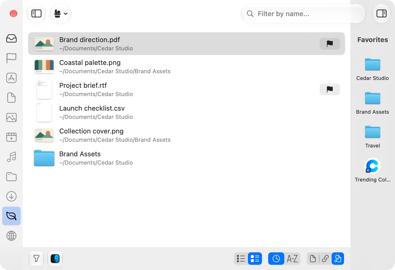 Trickster 4 showing a custom filter for the Cedar Studio project